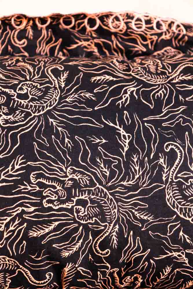 Black & Pink Tiger Cushion With Pretty Scalloped Edge - Cover - Image 4