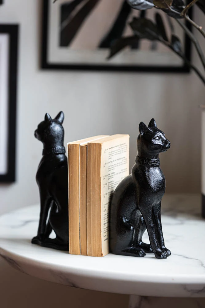 Black Sitting Cat Bookends - Image 10