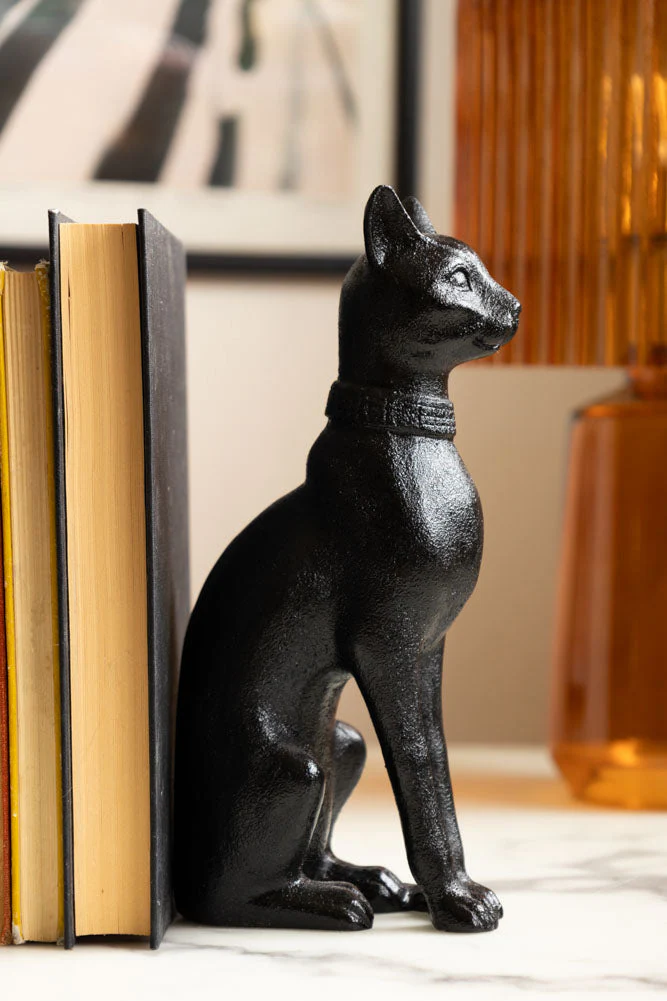 Black Sitting Cat Bookends - Image 3