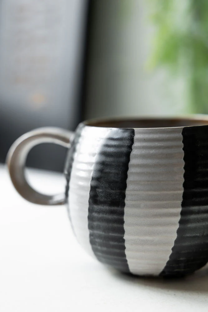 Black & White Stripe Cuddle Mug - Image 5