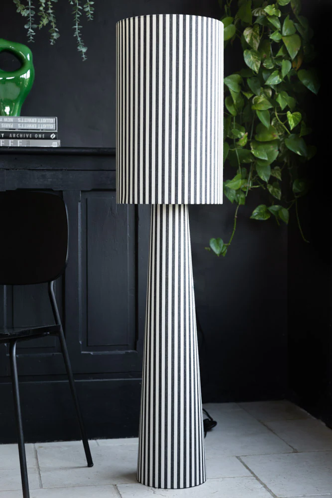 Black & White Stripe Floor Lamp - Image 3