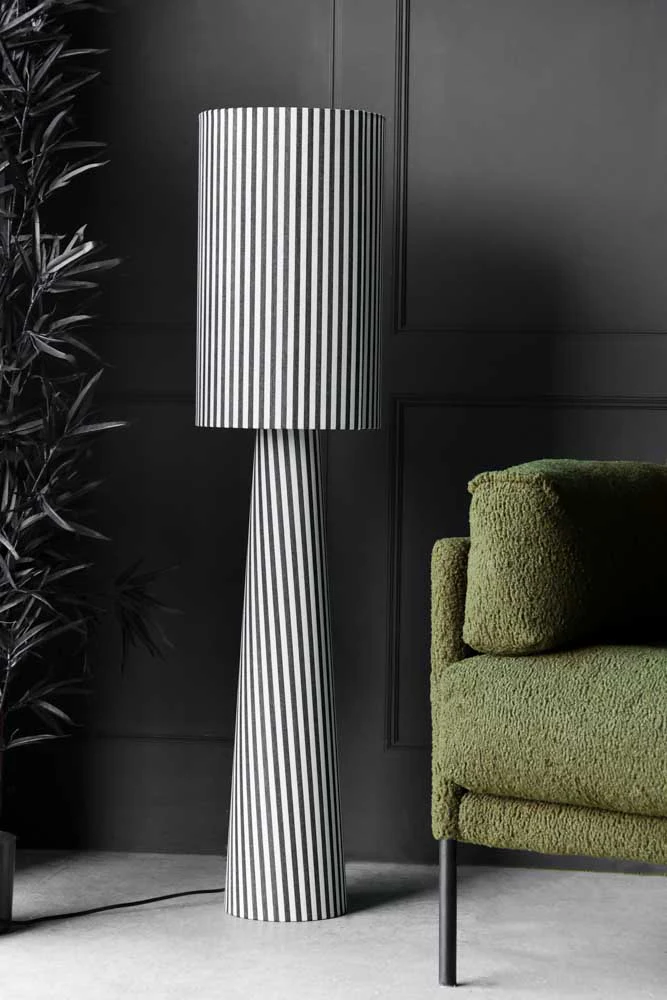 Black & White Stripe Floor Lamp - Image 4