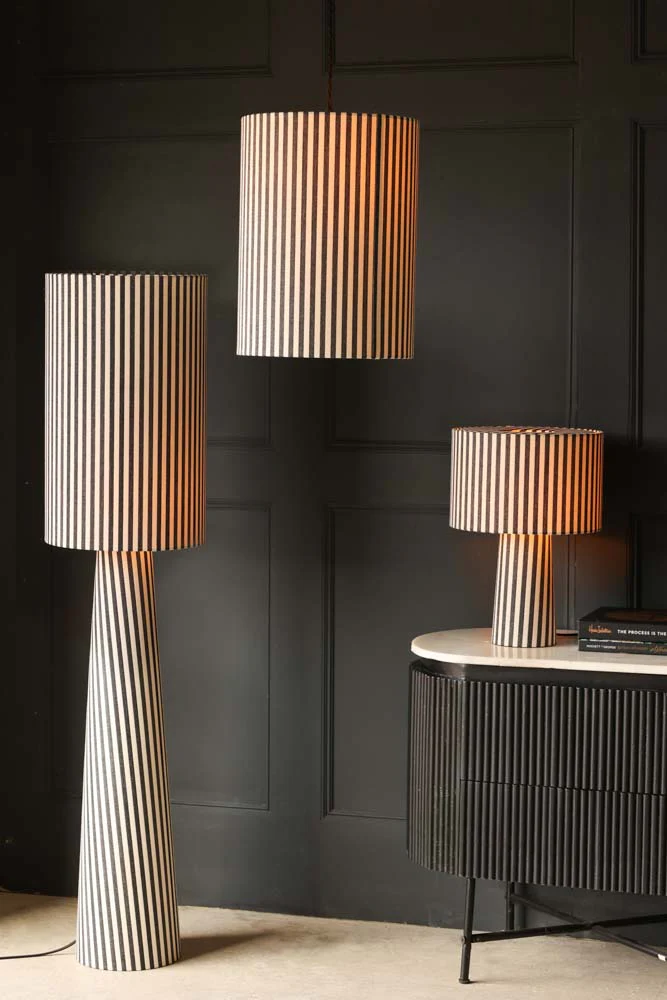 Black & White Stripe Floor Lamp - Image 6