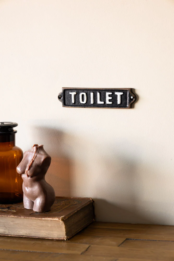 Black & White Toilet Door Hanging Sign - Image 2