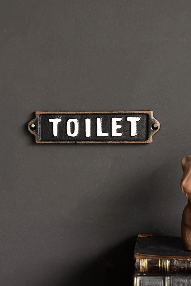 Black & White Toilet Door Hanging Sign - Image 3