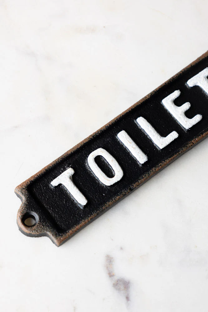 Black & White Toilet Door Hanging Sign - Image 4