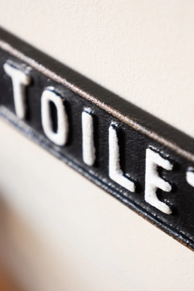 Black & White Toilet Door Hanging Sign - Image 5