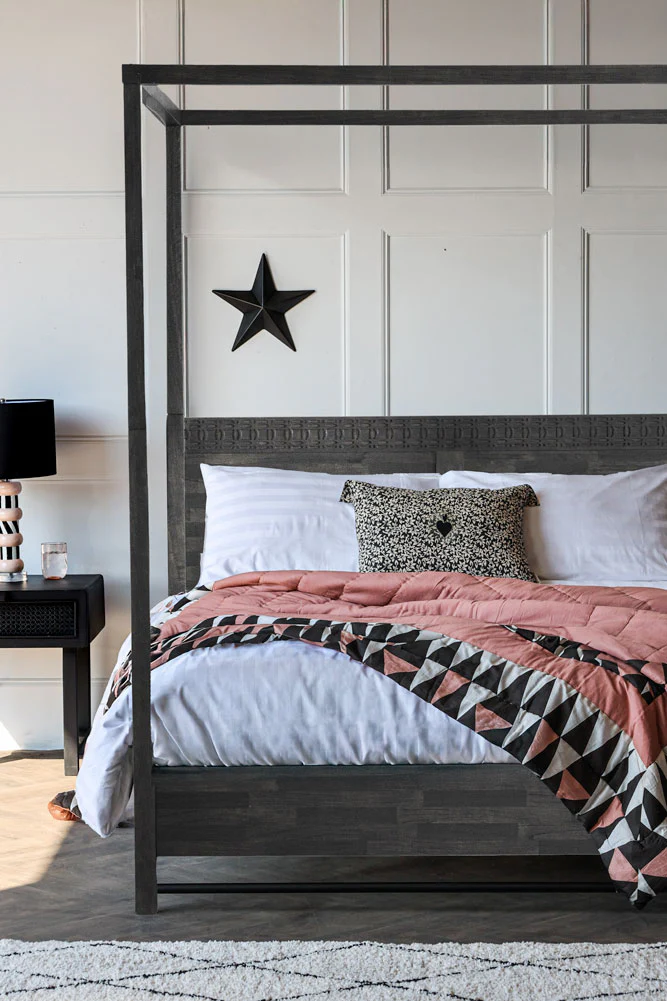 Boho-Inspired Boutique Four Poster Bed - Available in Two Sizes