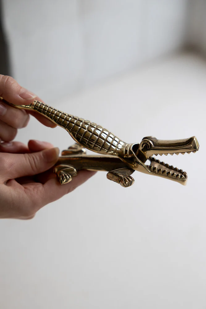 Brass Crocodile Nutcracker - Image 2