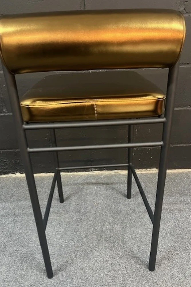 Burnished Gold Roll Back Bar Stool - SECONDS - Image 5