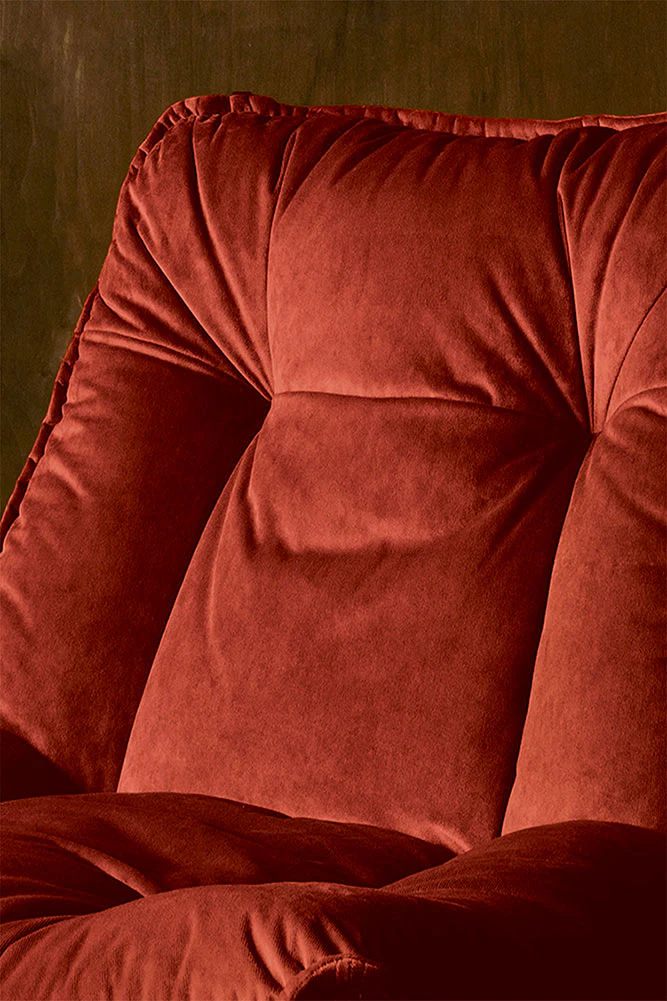 Burnt Orange Velvet Swivel Chair - Image 4