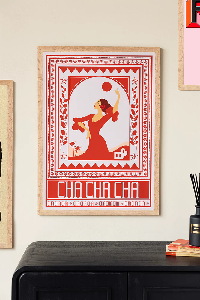 Cha Cha A2 Art Print in Red- Available in 4 Options - Image 6