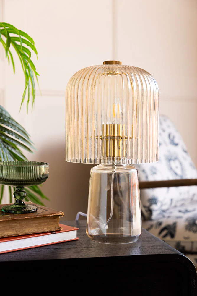 Champagne Seventies Glass Table Lamp - Image 6