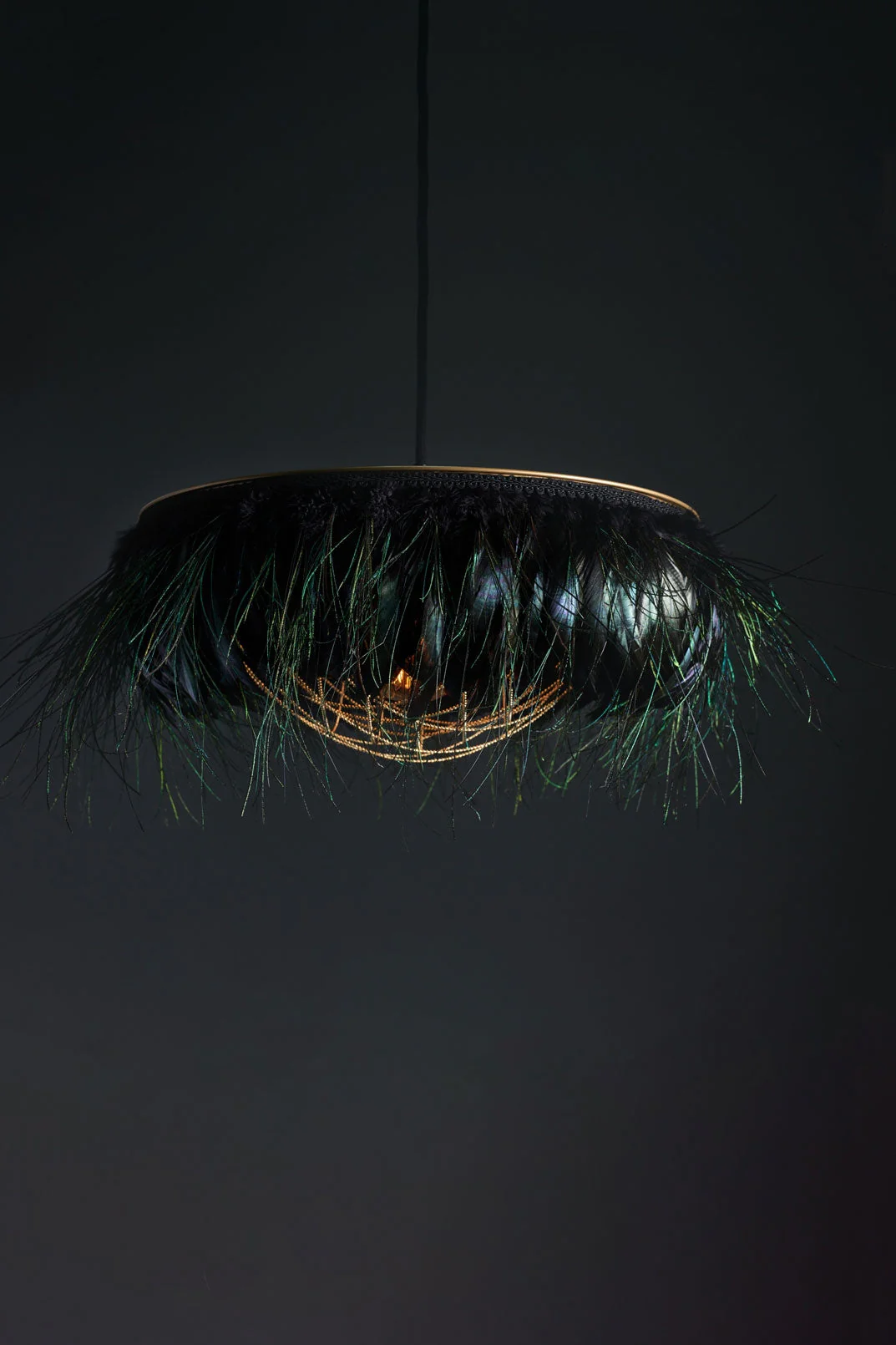 Coldharbour Lights Juliette Feather Shade - Iridescent Black Peacock - Image 2