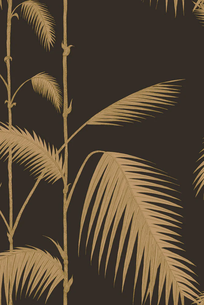 Cole & Son New Contemporary - Palm Leaves Wallpaper - Black & Gold - Image 2