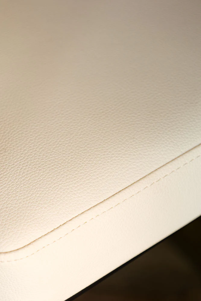 Cream & Black Faux Leather Roll Back Bar Stool - Image 6