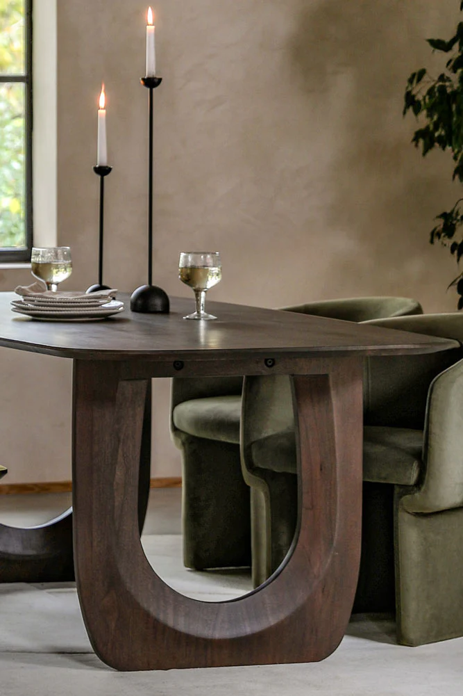 Curved Mango Wood Dining Table - Image 2
