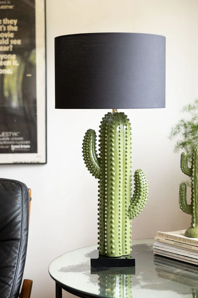 Dark Green Cactus Table Lamp - Image 2