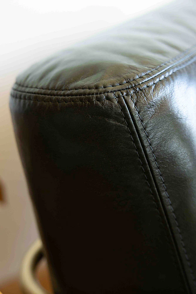 Dark Green Leather Club Chair - Image 4