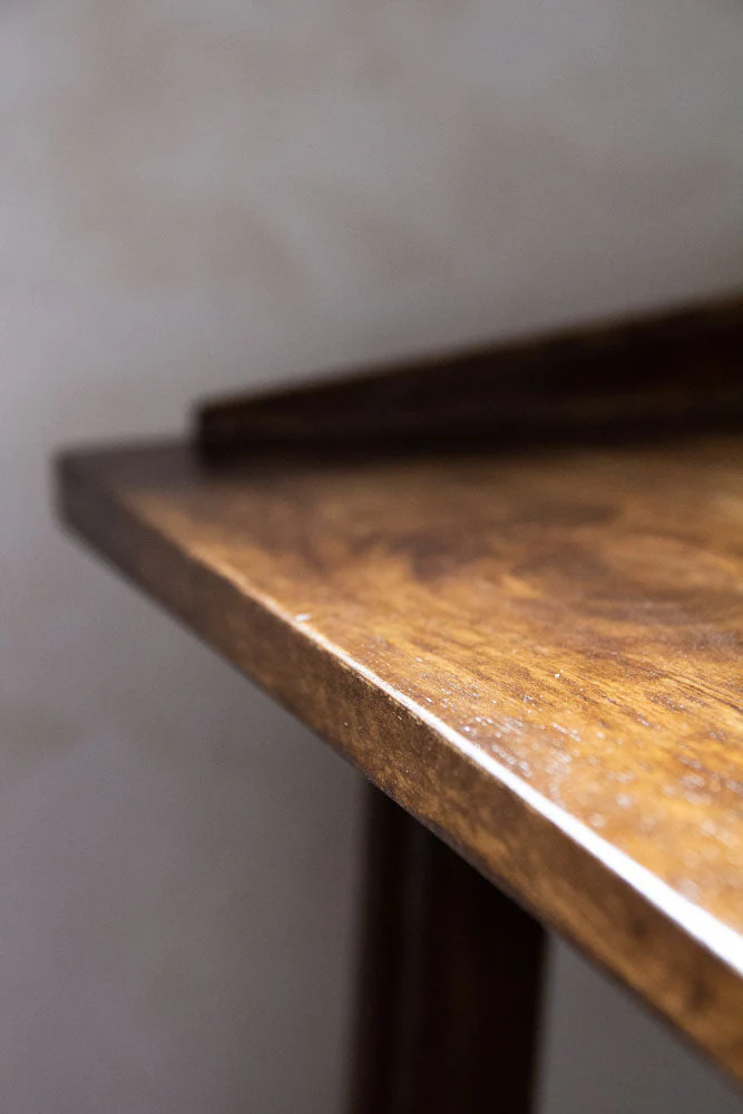 Dark Mango Wood Bedside Table With Cable Gap - Image 4