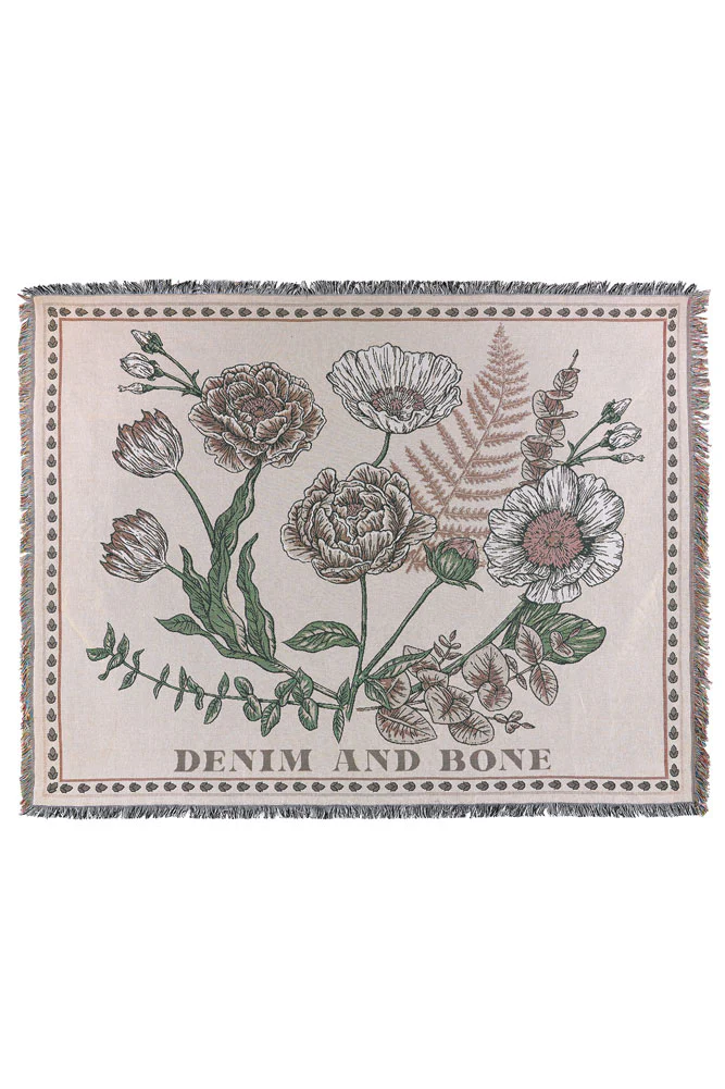 Denim & Bone Scandi White Woven Cotton Throw - Image 11