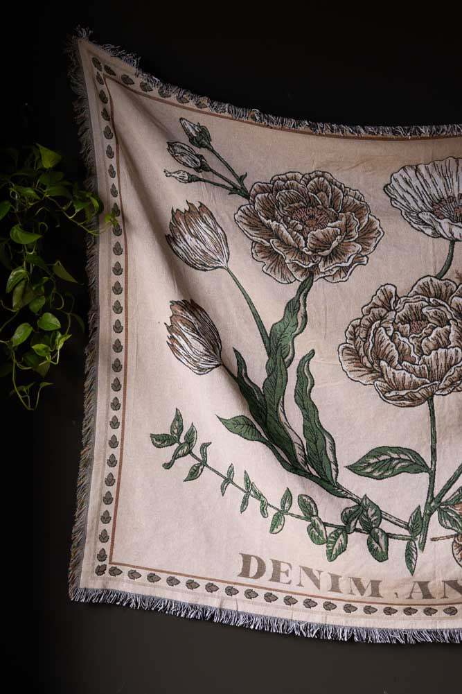 Denim & Bone Scandi White Woven Cotton Throw - Image 8