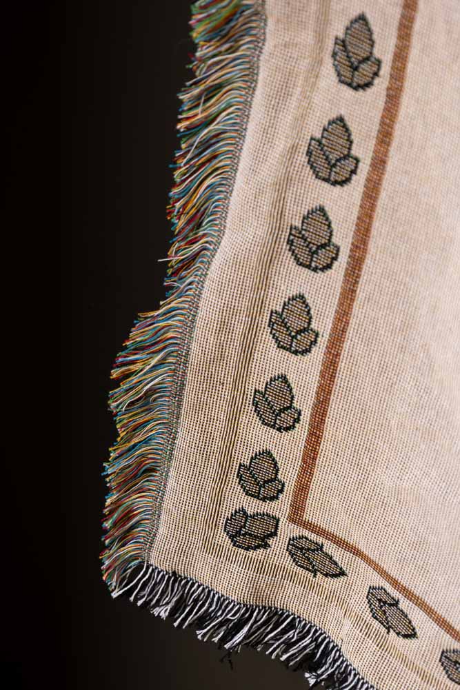 Denim & Bone Scandi White Woven Cotton Throw - Image 9