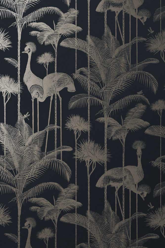 Divine Savages Crane Fonda Black Gold Wallpaper - Image 6