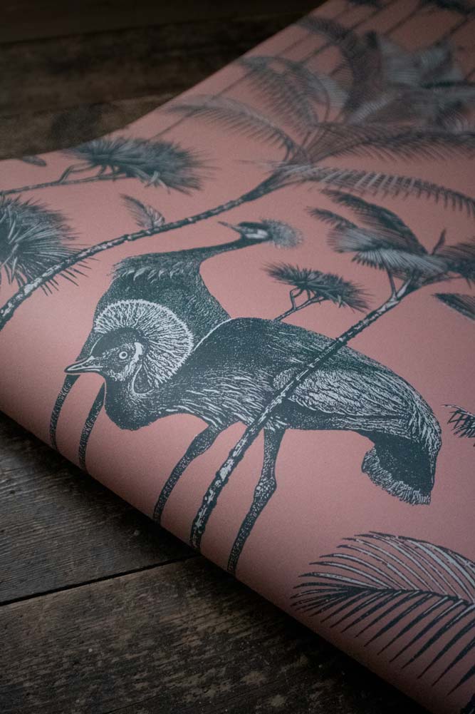 Divine Savages Crane Fonda Coral Wallpaper - Image 15