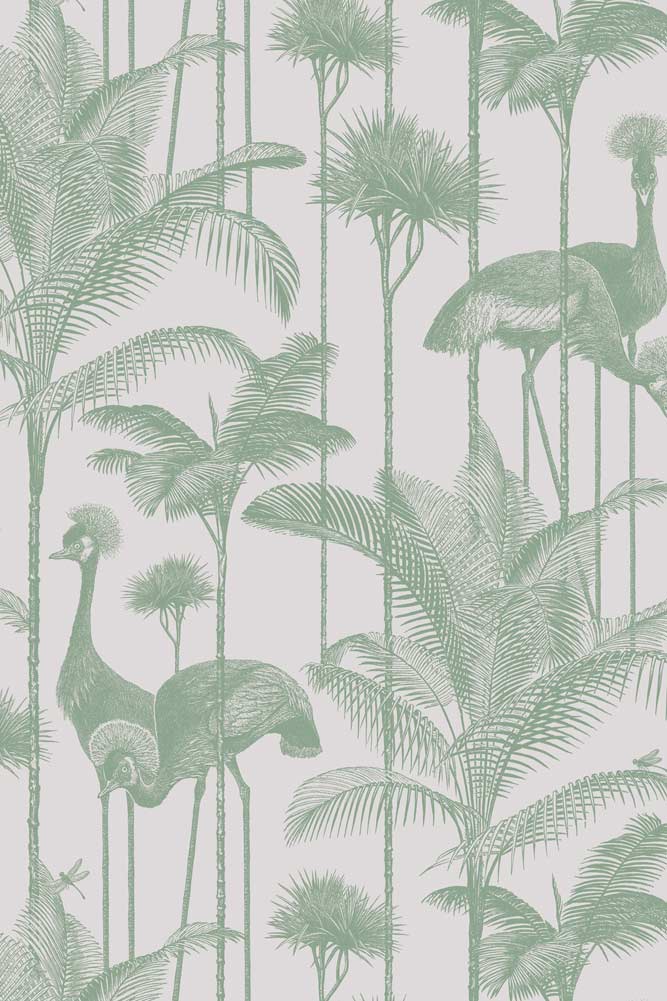 Divine Savages Crane Fonda Palm Green Wallpaper - Image 11