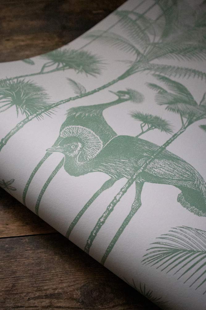 Divine Savages Crane Fonda Palm Green Wallpaper - Image 3