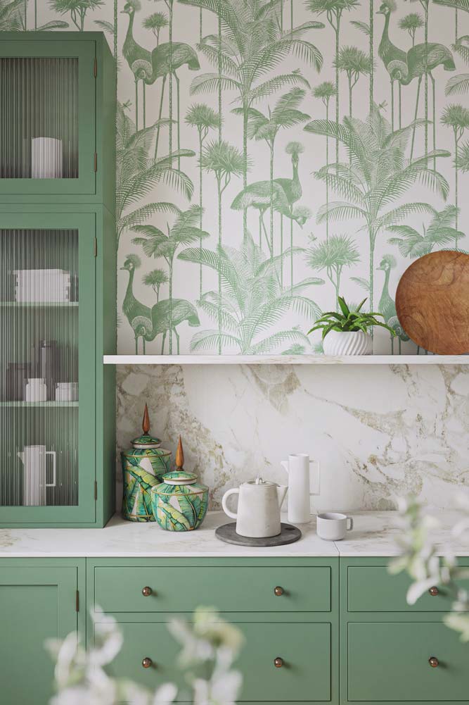 Divine Savages Crane Fonda Palm Green Wallpaper - Image 5