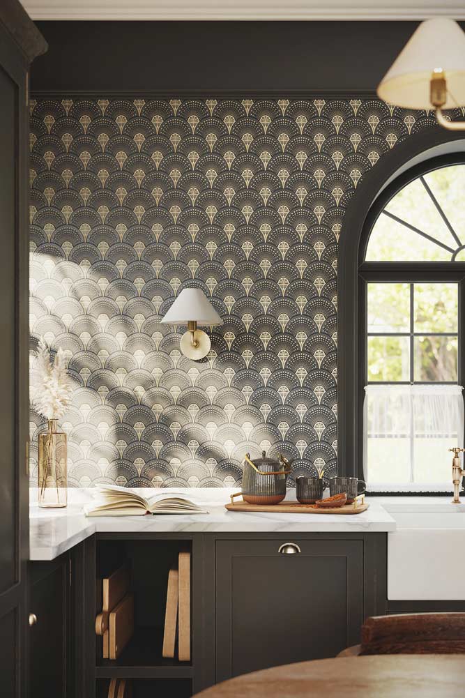 Divine Savages Deco Martini Smokey Gold Wallpaper - Image 10