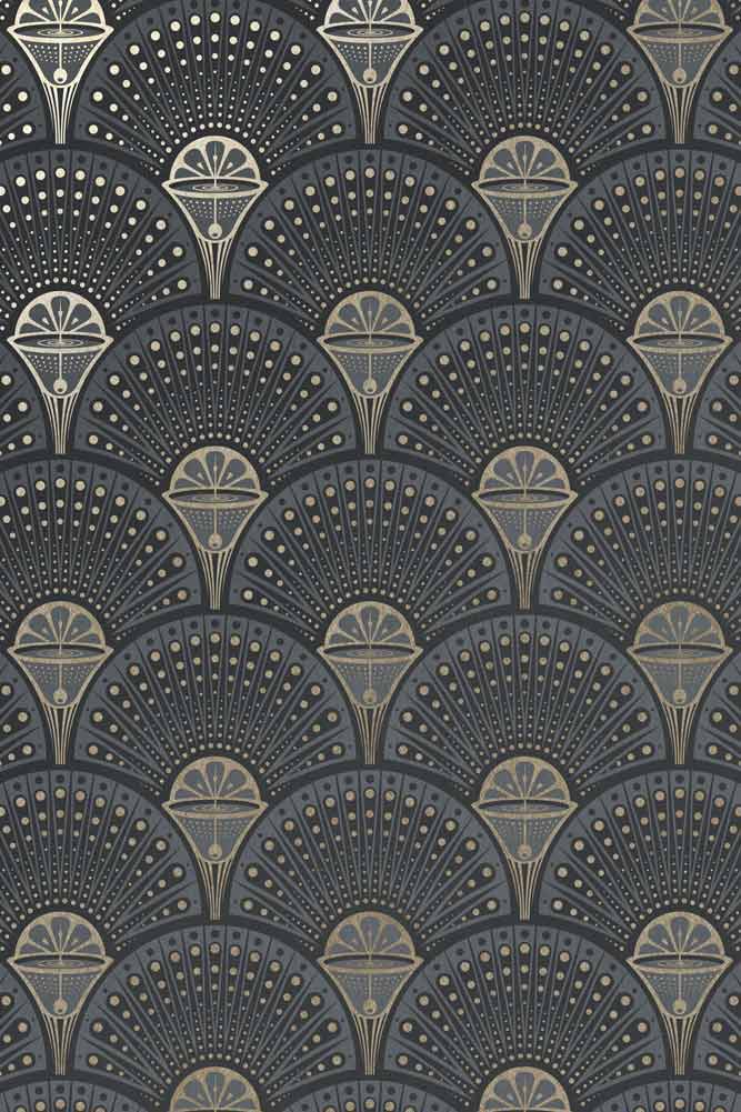 Divine Savages Deco Martini Smokey Gold Wallpaper - Image 6