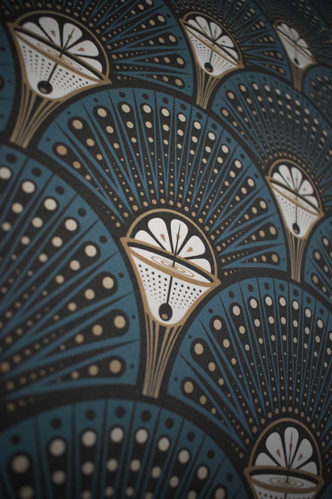 Divine Savages Deco Martini Teal Wallpaper - Image 4