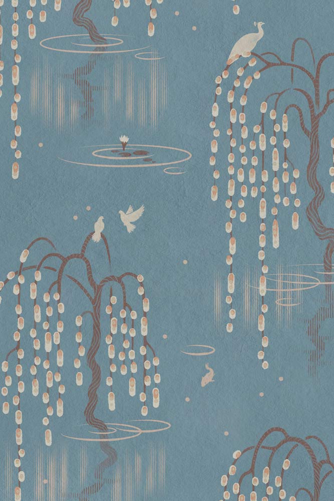 Divine Savages Kyoto Blossom Eastern Azure Wallpaper - Image 11