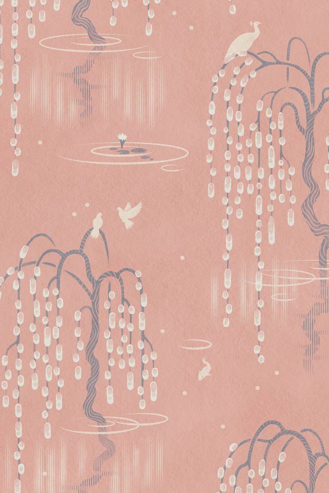 Divine Savages Kyoto Blossom Lotus Pink Wallpaper - Image 4