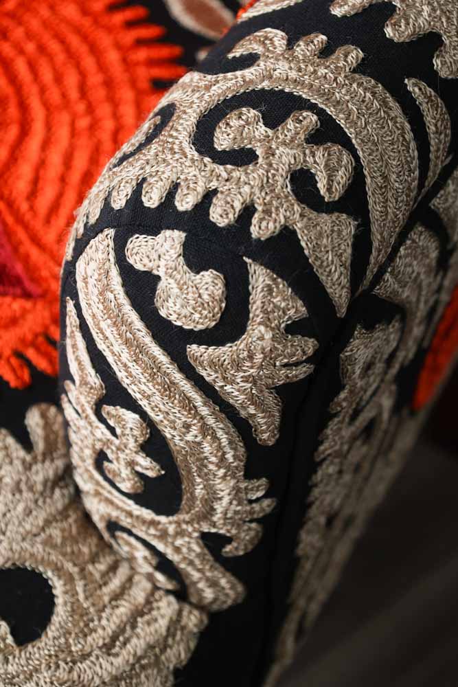 Embroidered Folk Pattern Armchair - Image 7