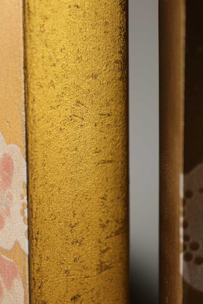 Exquisite Gold & Pink Blossom Folding Room Divider - Image 4