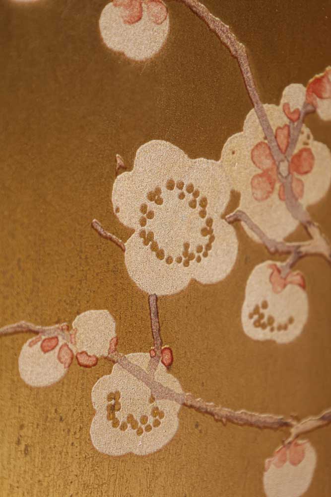 Exquisite Gold & Pink Blossom Folding Room Divider - Image 7