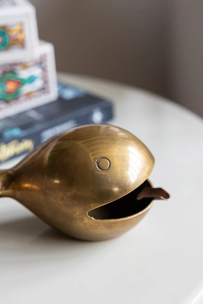 Fabulous Antique Gold Whale Ornament/Ashtray