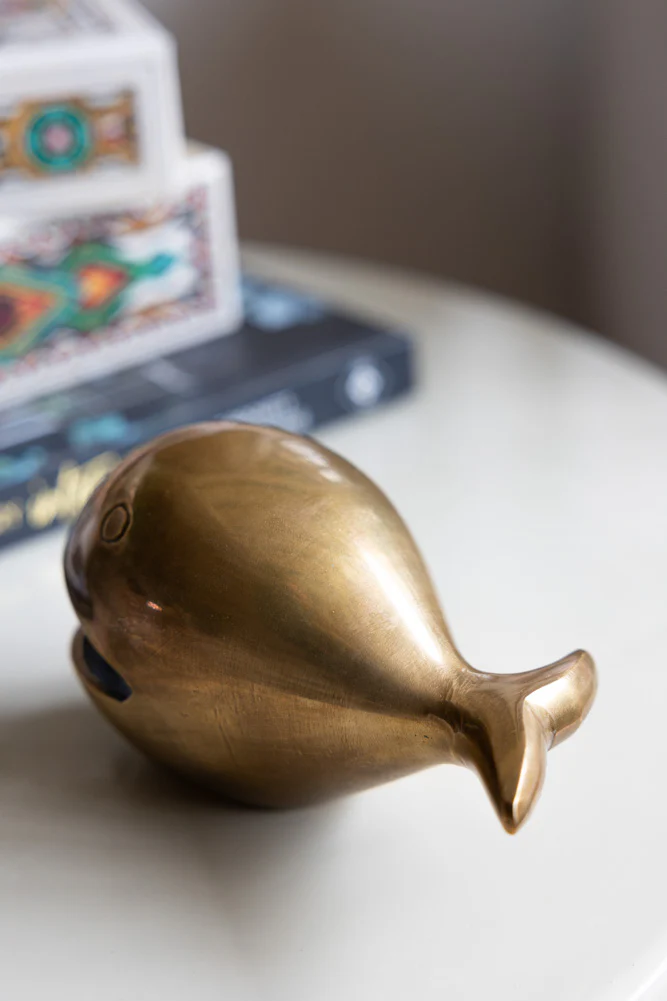 Fabulous Antique Gold Whale Ornament/Ashtray - Image 3