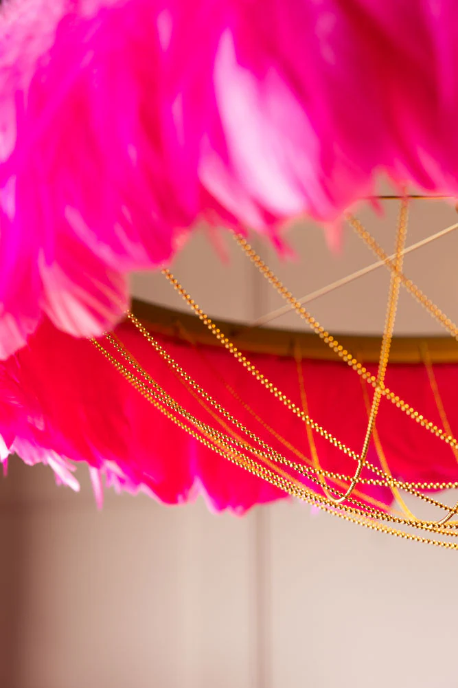 Fabulous Feather Ceiling Light Shade - Hot Pink - Image 4