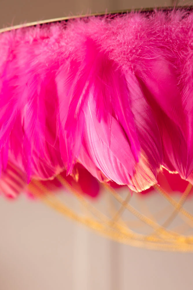 Fabulous Feather Ceiling Light Shade - Hot Pink - Image 6
