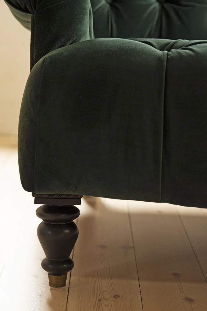 Forest Green Velvet 2 Seater Sofa - Image 3