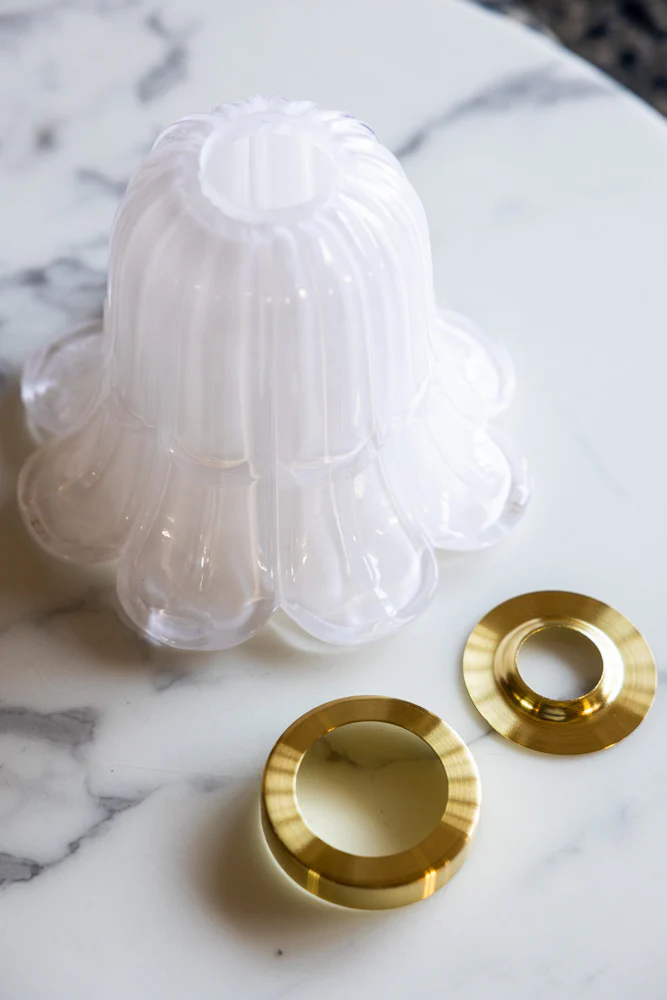 Frosted White Vintage-Style Glass Easyfit Ceiling Light Shade - Image 3