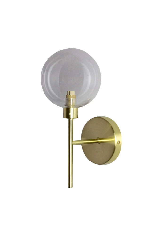 Glass Globe & Brass Wall Light - Image 2