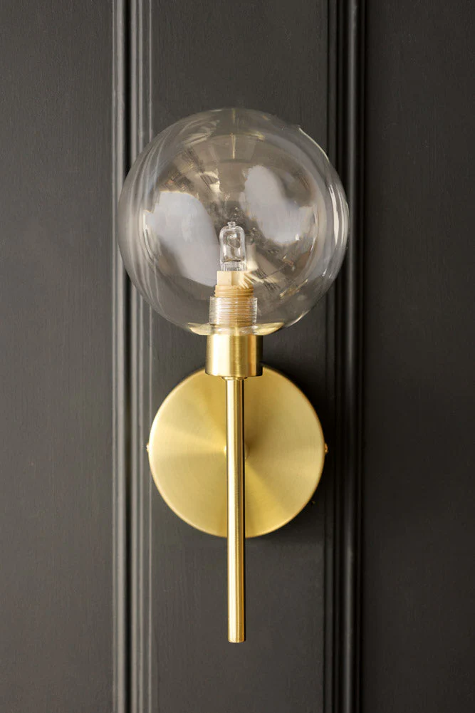 Glass Globe & Brass Wall Light - Image 5