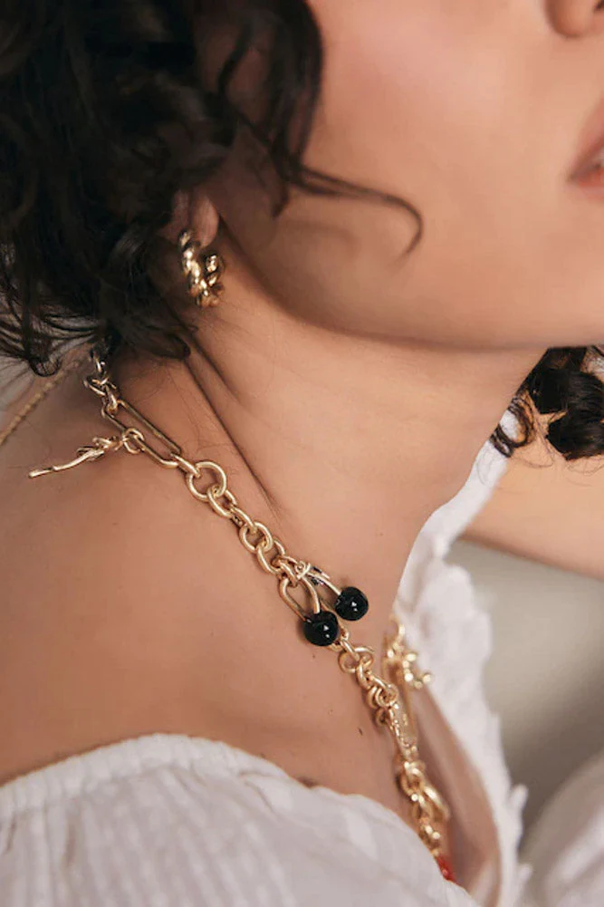 Gold Chunky Chain Charm Necklace - Image 9