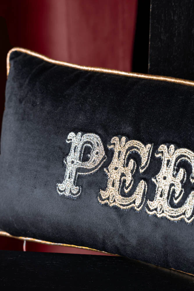 Gold Embroidered Peep Show Cushion - SAMPLE - Image 7